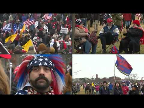 Hardline Trump supporters rally outside the White House