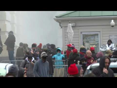 Police fire tear gas at Trump supporters protesting outside US Capitol