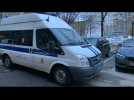 Russian police outside Kremlin-critic Navalny's Moscow apartment