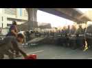Thai protesters, upset with Myanmar coup, clash with police