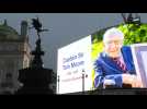 Tribute to Captain Tom Moore on Piccadilly Circus lights