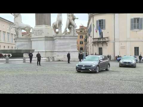 Former ECB head Draghi arrives for talks with Italian President Mattarella