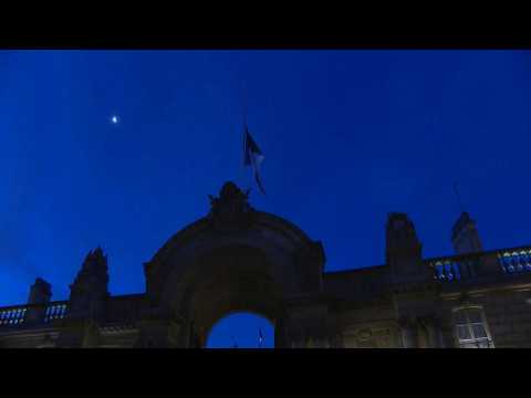 French flags at half-mast at Elysée for Giscard d'Estaing tribute