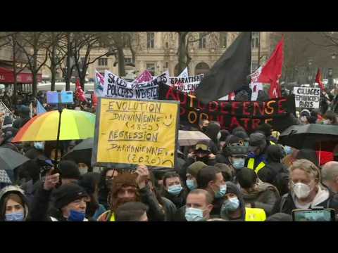 Protest against security law begins in Paris