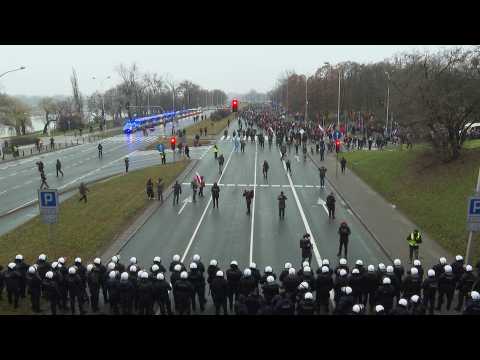 Anti-government protests in Warsaw for anniversary of communist-era crackdown