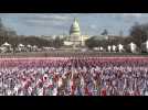 US flags line National Mall grounds ahead of inauguration