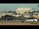 High security near the Lincoln Memorial ahead of Biden Covid-19 tribute