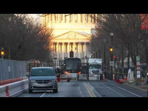 Heavy security outside Capitol ahead of Biden's inauguration