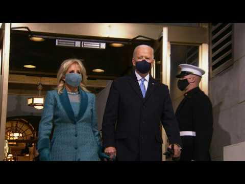 President-elect Joe Biden arrives on Capitol balcony ahead of inauguration
