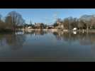 High water levels on River Ouse as Storm Bella hits Britain