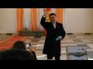 Kyrgyzstan's frontrunner Japarov votes in presidential election