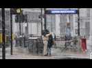 Snow hits London's Oxford Street