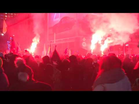 Thousands rally in Warsaw for third night over near-total abortion ban