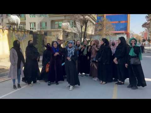 Afghan women march in Kabul to mark International Women's Day