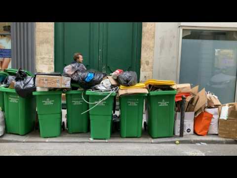 Bins overflow in Paris as workers strike over pension reform