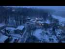 Stockholm blanketed in snow as heavy winds hit Sweden