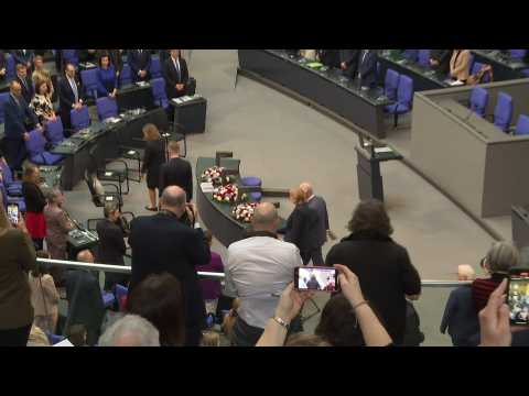 King Charles III arrives inside the German Parliament