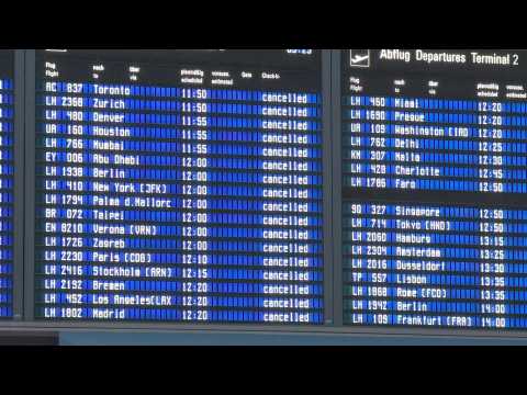 Flights cancelled at empty Munich airport in German transport strike