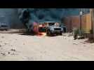 Sudan's army releases footage of vehicle set on fire by paramilitaries as fighting rages