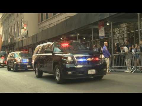 Trump motorcade arrives outside New York state attorney general's office