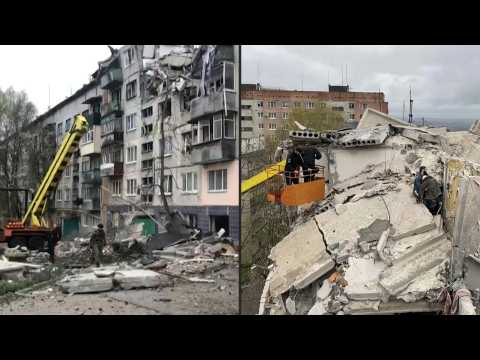 Residential building hit by deadly Russian strike in Ukraine's Sloviansk