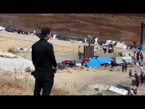 Dozens of migrants camp at US-Mexico border ahead of Title 42 lapse