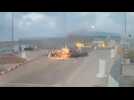 CCTV footage shows mortars' impact near Israeli crossing into Gaza