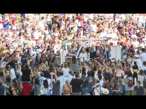 Pope Francis arrives at Marseille's Velodrome stadium