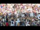 Pope Francis arrives at Marseille's Velodrome stadium