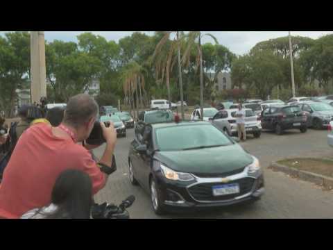 Brazilian president Lula arrives at hospital for hip surgery