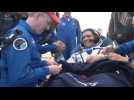 Two Russians and an American land back on Earth after ISS mission