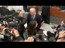 Former Israeli PM Yair Lapid arrives to testify at Netanyahu trial