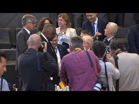 Images of NATO Defence ministers at meeting in Brussels