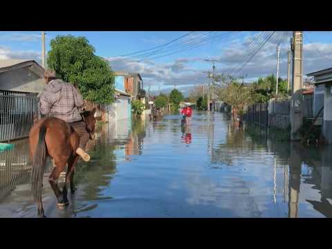 Flooded streets after cyclone leaves 11 dead, 10 missing in southern Brazil