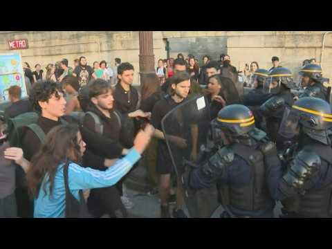 Protesters and police in Paris after shooting of 17-year-old