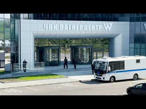 Russian police outside Wagner offices in St Petersburg