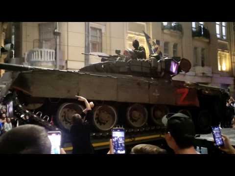 Wagner tanks, truck start pull-out from Russia's Rostov-on-Don