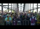 Fans walk across Sydney Harbour Bridge ahead of FIFA Women's World Cup