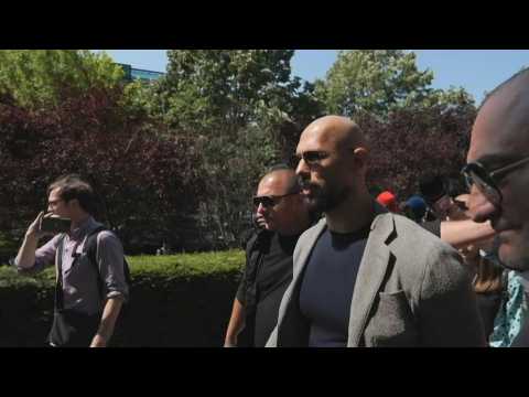 Influencer Andrew Tate arrives at court in Bucharest after indictment