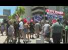 Trump supporters gather outside Miami court ahead of arraignment