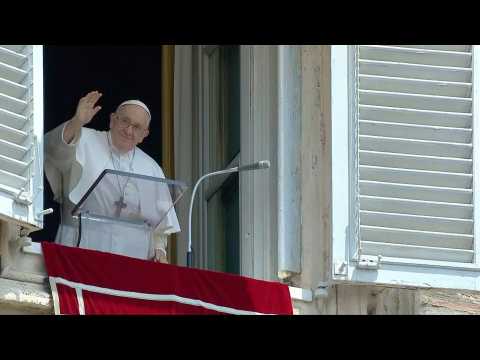 Pope Francis leads Angelus prayer for the first time since leaving hospital