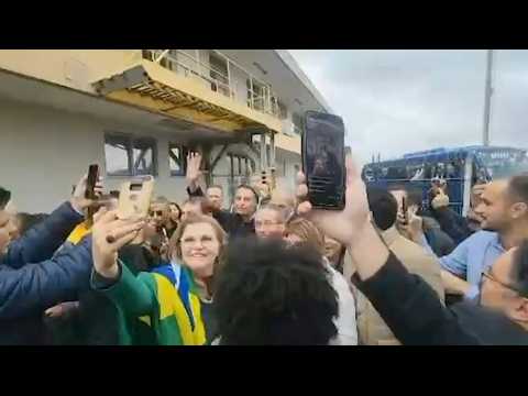Bolsonaro welcomed by dozens of supporters in southern Brazil as his trial begins