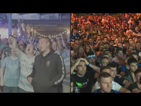 Fans in Manchester go wild as City open Champions League final score