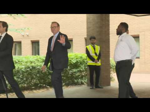 Kevin Spacey leaves court on first day of trial