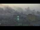 Clouds of smoke over Sudanese capital during sunset