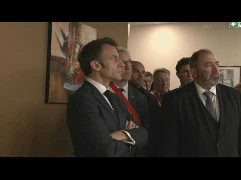 Macron visits a health centre as he continues his tour of rural France
