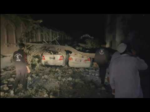 Rescue underway at Pakistan police station after deadly blasts