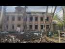 Russian strike on Ukrainian school leaves big crater in Kramatorsk