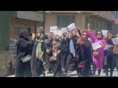 Afghan women protest against foreign recognition of Taliban