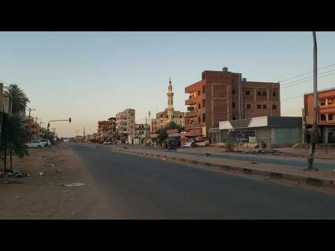 Empty streets in Khartoum